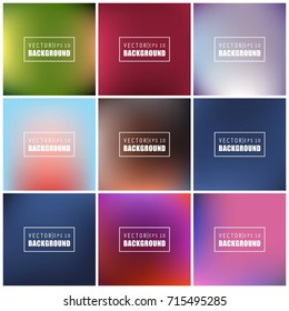 Abstract Creative concept vector multicolored blurred background set. For Web and Mobile Applications, art illustration template design, business infographic and social media, modern decoration.