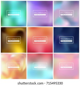 Abstract Creative concept vector multicolored blurred background set. For Web and Mobile Applications, art illustration template design, business infographic and social media, modern decoration.