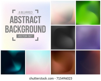 Abstract Creative concept vector multicolored blurred background set. For Web and Mobile Applications, art illustration template design, business infographic and social media, modern decoration.