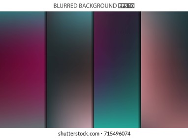 Abstract Creative concept vector multicolored blurred background set. For Web and Mobile Applications, art illustration template design, business infographic and social media, modern decoration.