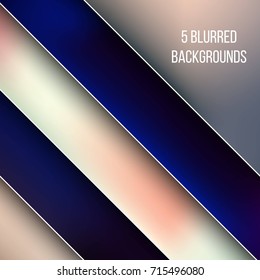 Abstract Creative concept vector multicolored blurred background set. For Web and Mobile Applications, art illustration template design, business infographic and social media, modern decoration.