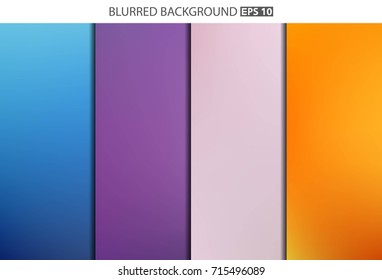 Abstract Creative concept vector multicolored blurred background set. For Web and Mobile Applications, art illustration template design, business infographic and social media, modern decoration.