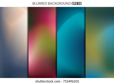 Abstract Creative concept vector multicolored blurred background set. For Web and Mobile Applications, art illustration template design, business infographic and social media, modern decoration.