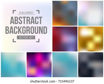 Abstract Creative concept vector multicolored blurred background set. For Web and Mobile Applications, art illustration template design, business infographic and social media, modern decoration.