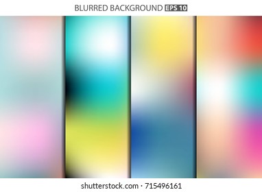 Abstract Creative concept vector multicolored blurred background set. For Web and Mobile Applications, art illustration template design, business infographic and social media, modern decoration.
