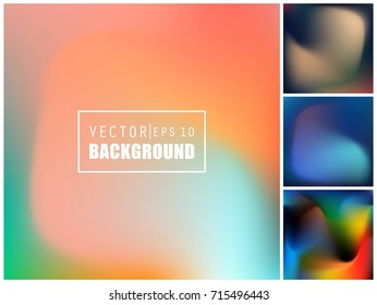 Abstract Creative concept vector multicolored blurred background set. For Web and Mobile Applications, art illustration template design, business infographic and social media, modern decoration.