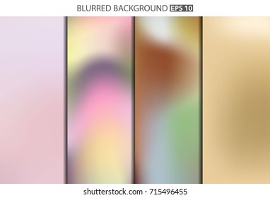 Abstract Creative concept vector multicolored blurred background set. For Web and Mobile Applications, art illustration template design, business infographic and social media, modern decoration.