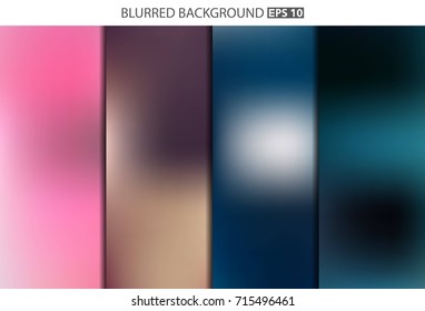 Abstract Creative concept vector multicolored blurred background set. For Web and Mobile Applications, art illustration template design, business infographic and social media, modern decoration.