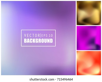 Abstract Creative concept vector multicolored blurred background set. For Web and Mobile Applications, art illustration template design, business infographic and social media, modern decoration.