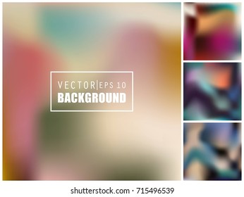 Abstract Creative concept vector multicolored blurred background set. For Web and Mobile Applications, art illustration template design, business infographic and social media, modern decoration.