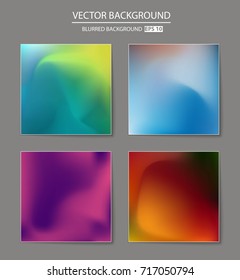 Abstract Creative concept vector multicolored blurred background set. For Web and Mobile Applications, art illustration template design, business infographic and social media, modern decoration.