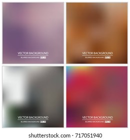 Abstract Creative concept vector multicolored blurred background set. For Web and Mobile Applications, art illustration template design, business infographic and social media, modern decoration.