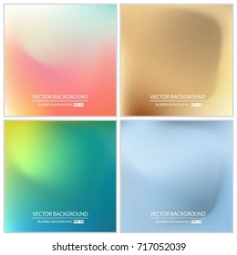 Abstract Creative concept vector multicolored blurred background set. For Web and Mobile Applications, art illustration template design, business infographic and social media, modern decoration.