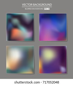 Abstract Creative concept vector multicolored blurred background set. For Web and Mobile Applications, art illustration template design, business infographic and social media, modern decoration.