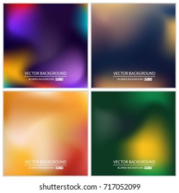 Abstract Creative concept vector multicolored blurred background set. For Web and Mobile Applications, art illustration template design, business infographic and social media, modern decoration.