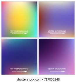 Abstract Creative concept vector multicolored blurred background set. For Web and Mobile Applications, art illustration template design, business infographic and social media, modern decoration.