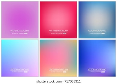 Abstract Creative concept vector multicolored blurred background set. For Web and Mobile Applications, art illustration template design, business infographic and social media, modern decoration.