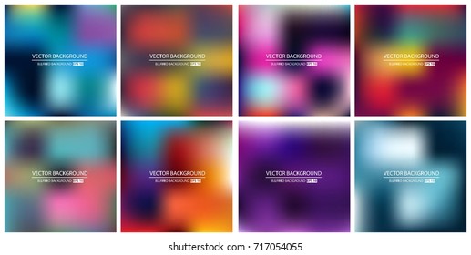 Abstract Creative concept vector multicolored blurred background set. For Web and Mobile Applications, art illustration template design, business infographic and social media, modern decoration.