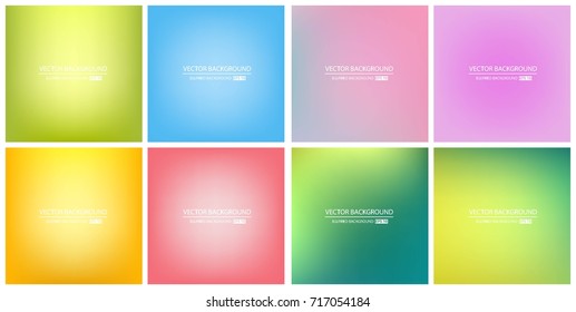 Abstract Creative concept vector multicolored blurred background set. For Web and Mobile Applications, art illustration template design, business infographic and social media, modern decoration.