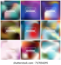 Abstract Creative concept vector multicolored blurred background set. For Web and Mobile Applications, art illustration template design, business infographic and social media, modern decoration.