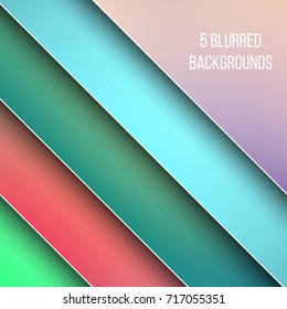 Abstract Creative concept vector multicolored blurred background set. For Web and Mobile Applications, art illustration template design, business infographic and social media, modern decoration.