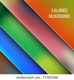 Abstract Creative concept vector multicolored blurred background set. For Web and Mobile Applications, art illustration template design, business infographic and social media, modern decoration.