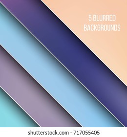 Abstract Creative concept vector multicolored blurred background set. For Web and Mobile Applications, art illustration template design, business infographic and social media, modern decoration.