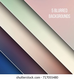 Abstract Creative concept vector multicolored blurred background set. For Web and Mobile Applications, art illustration template design, business infographic and social media, modern decoration.
