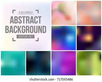 Abstract Creative concept vector multicolored blurred background set. For Web and Mobile Applications, art illustration template design, business infographic and social media, modern decoration.