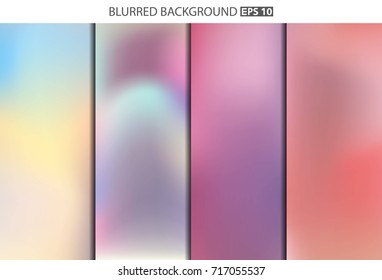 Abstract Creative concept vector multicolored blurred background set. For Web and Mobile Applications, art illustration template design, business infographic and social media, modern decoration.