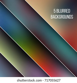 Abstract Creative concept vector multicolored blurred background set. For Web and Mobile Applications, art illustration template design, business infographic and social media, modern decoration.