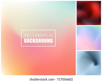 Abstract Creative concept vector multicolored blurred background set. For Web and Mobile Applications, art illustration template design, business infographic and social media, modern decoration.