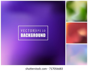 Abstract Creative concept vector multicolored blurred background set. For Web and Mobile Applications, art illustration template design, business infographic and social media, modern decoration.