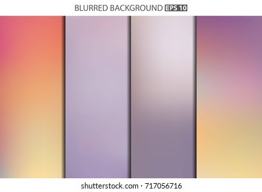 Abstract Creative concept vector multicolored blurred background set. For Web and Mobile Applications, art illustration template design, business infographic and social media, modern decoration.