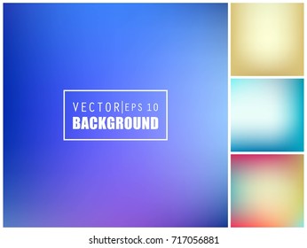Abstract Creative concept vector multicolored blurred background set. For Web and Mobile Applications, art illustration template design, business infographic and social media, modern decoration.