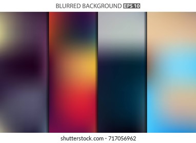 Abstract Creative concept vector multicolored blurred background set. For Web and Mobile Applications, art illustration template design, business infographic and social media, modern decoration.