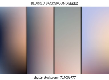 Abstract Creative concept vector multicolored blurred background set. For Web and Mobile Applications, art illustration template design, business infographic and social media, modern decoration.