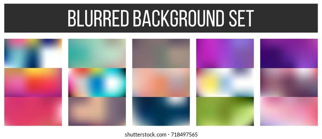 Abstract Creative concept vector multicolored blurred background set. For Web and Mobile Applications, art illustration template design, business infographic and social media, modern decoration.