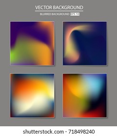 Abstract Creative concept vector multicolored blurred background set. For Web and Mobile Applications, art illustration template design, business infographic and social media, modern decoration.