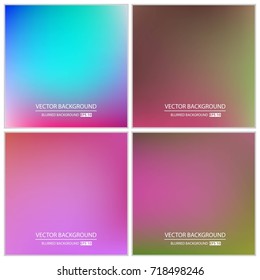 Abstract Creative concept vector multicolored blurred background set. For Web and Mobile Applications, art illustration template design, business infographic and social media, modern decoration.