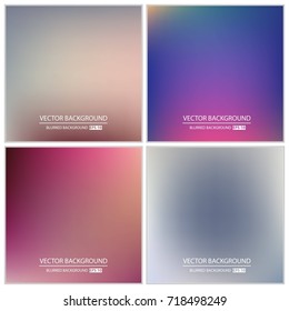 Abstract Creative concept vector multicolored blurred background set. For Web and Mobile Applications, art illustration template design, business infographic and social media, modern decoration.