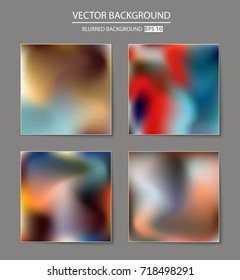 Abstract Creative concept vector multicolored blurred background set. For Web and Mobile Applications, art illustration template design, business infographic and social media, modern decoration.