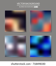 Abstract Creative concept vector multicolored blurred background set. For Web and Mobile Applications, art illustration template design, business infographic and social media, modern decoration.