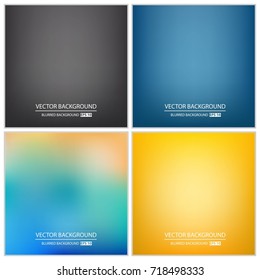 Abstract Creative concept vector multicolored blurred background set. For Web and Mobile Applications, art illustration template design, business infographic and social media, modern decoration.