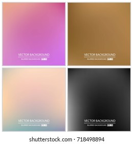 Abstract Creative concept vector multicolored blurred background set. For Web and Mobile Applications, art illustration template design, business infographic and social media, modern decoration.