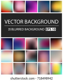 Abstract Creative concept vector multicolored blurred background set. For Web and Mobile Applications, art illustration template design, business infographic and social media, modern decoration.