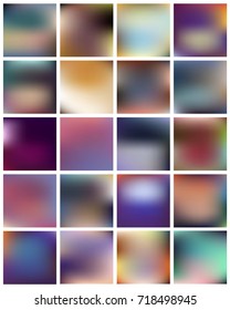 Abstract Creative concept vector multicolored blurred background set. For Web and Mobile Applications, art illustration template design, business infographic and social media, modern decoration.