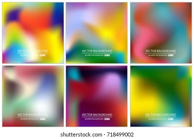 Abstract Creative concept vector multicolored blurred background set. For Web and Mobile Applications, art illustration template design, business infographic and social media, modern decoration.