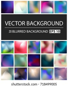 Abstract Creative concept vector multicolored blurred background set. For Web and Mobile Applications, art illustration template design, business infographic and social media, modern decoration.