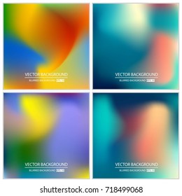 Abstract Creative concept vector multicolored blurred background set. For Web and Mobile Applications, art illustration template design, business infographic and social media, modern decoration.